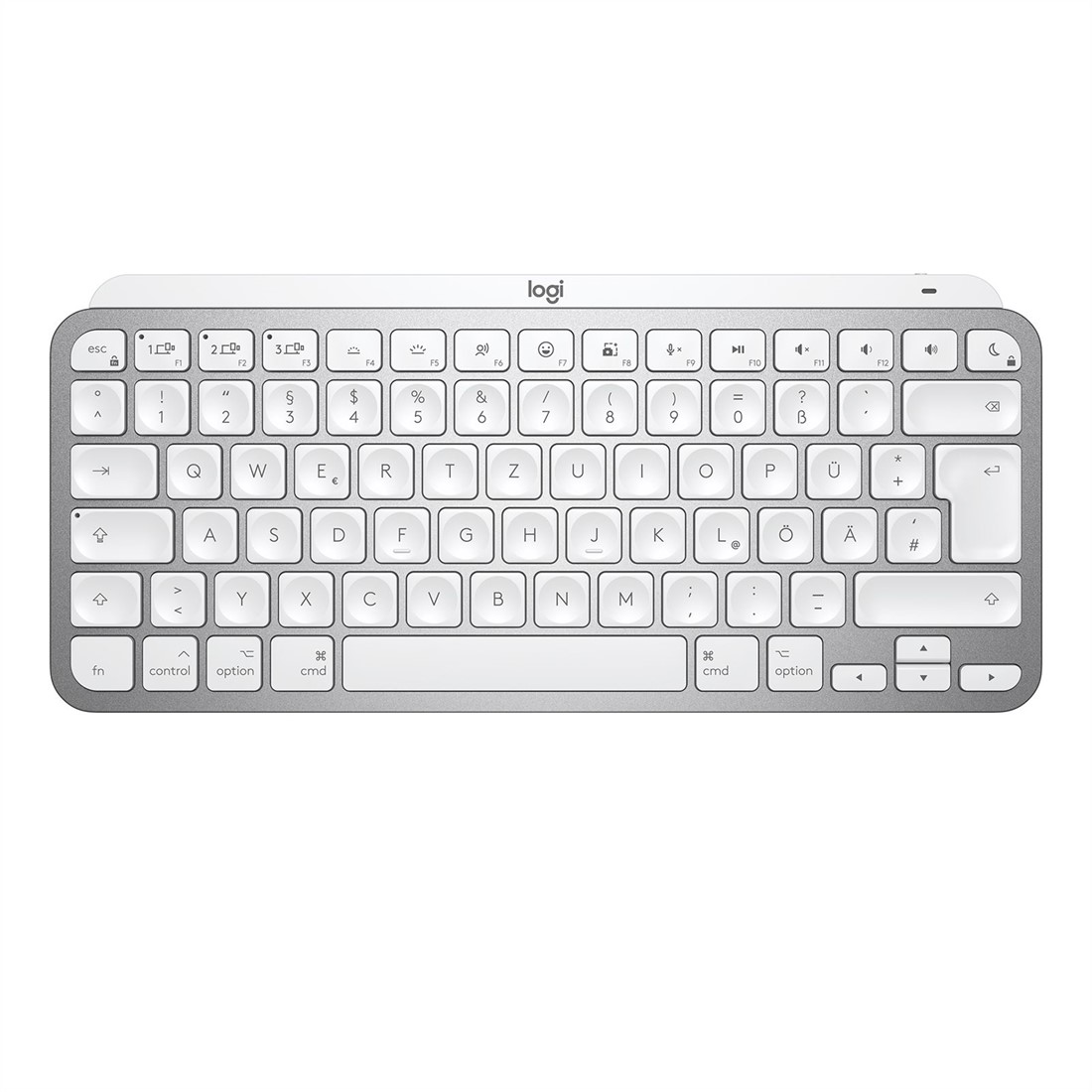 Logitech MX Keys Mac toetsenbord RF-draadloos Bluetooth QWERTZ Zwitsers Zilver, Wit bij ICT-Store.nl